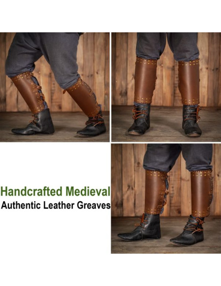 Grevas viking couro marrom genuíno...