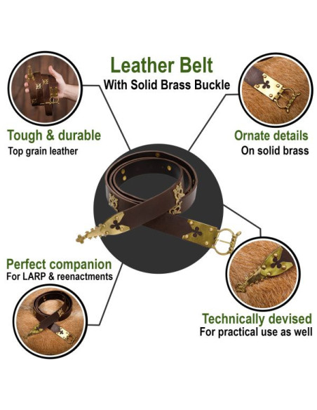 Cinto Cavaleiro Gótico Marrom com...