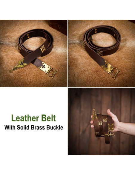 Cinto Cavaleiro Gótico Marrom com...