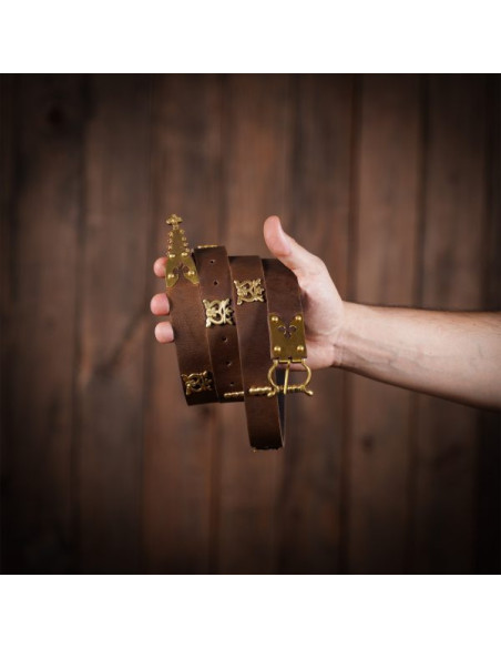 Cinto Cavaleiro Gótico Marrom com...