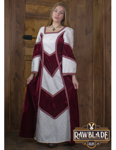 Vestido medieval castelhano para mulher - Vermelho