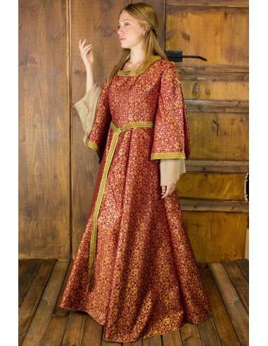 Vestido Medieval Nobre Aquitânia - Vermelho