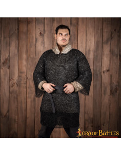 Cota de malha Haubergeon com anéis redondos rebitados