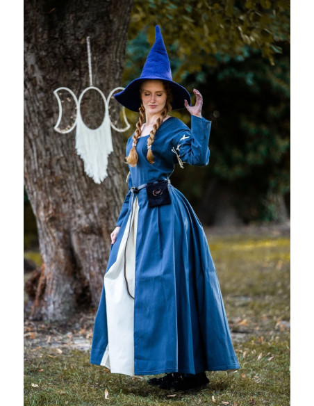 Vestido medieval azul e branco modelo...