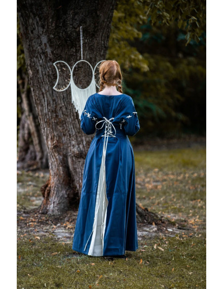 Vestido medieval azul e branco modelo...