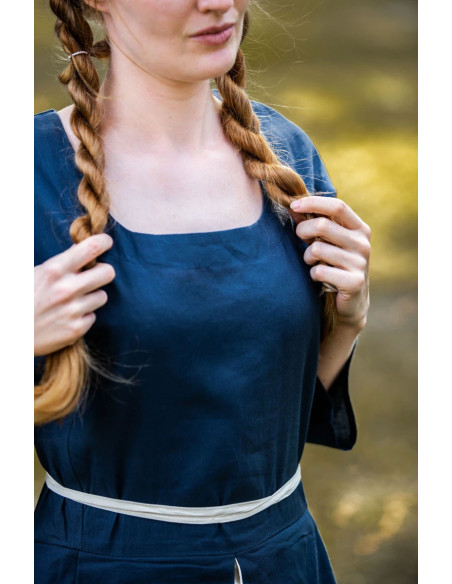 Vestido medieval azul e branco modelo...