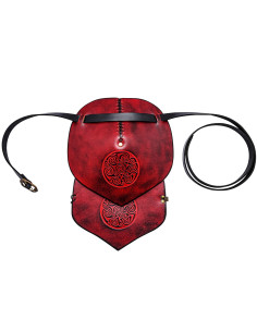 Ombreira de couro com design em relevo em espiral celta