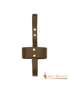 Suporte de couro marrom para copos de chifre e xícaras 2