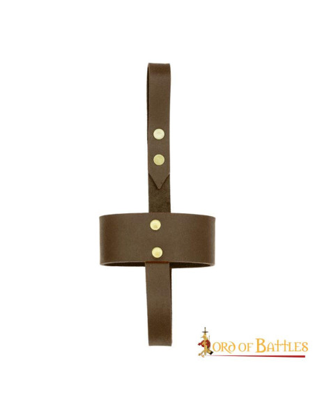 Suporte de couro marrom para copos de...