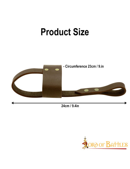 Suporte de couro marrom para copos de...