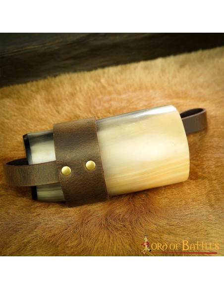 Suporte de couro marrom para copos de...