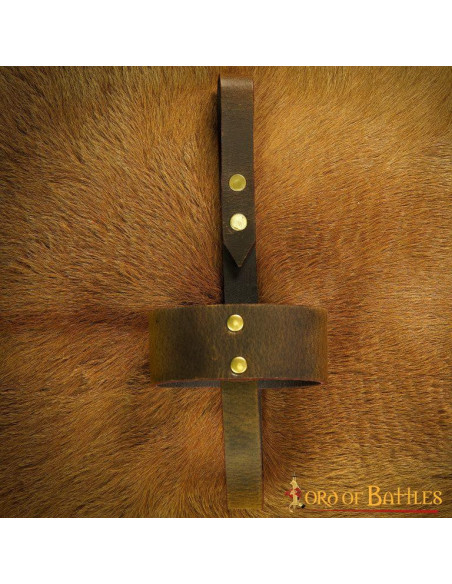 Suporte de couro marrom para copos de...