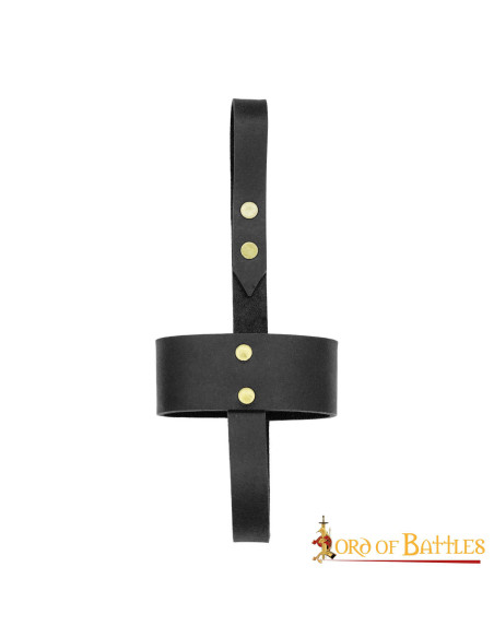 Suporte de couro preto para copos de...