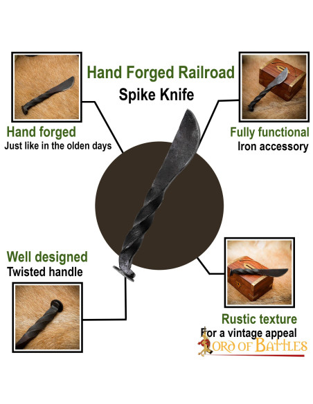 Faca medieval rústica forjada à mão