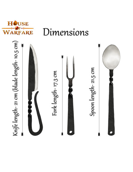 Conjunto de talheres medieval:...