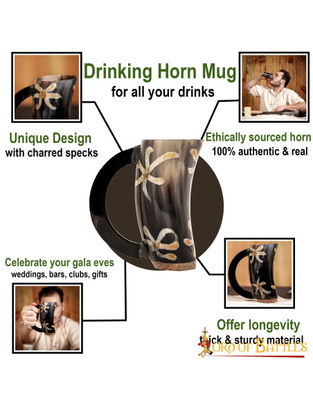 Caneca de cerveja chifre de boi viking