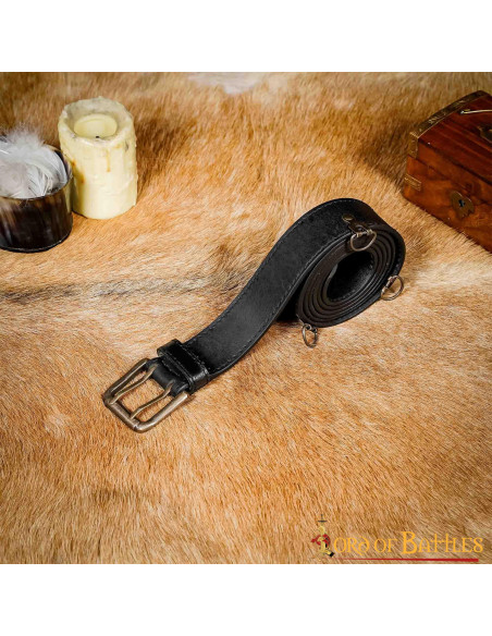 Cinto de couro fantasia medieval - Preto