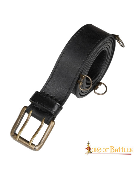 Cinto de couro fantasia medieval - Preto