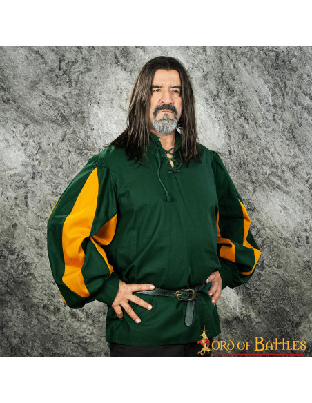 Camisa Ébano Renascença com mangas em...