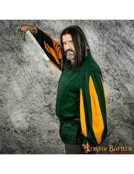 Camisa Ébano Renascença com mangas em...