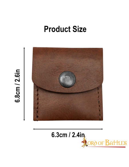 Prática bolsa medieval em pele -...