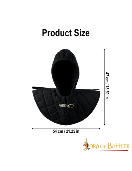 Crepe acolchoado com gorjal medieval