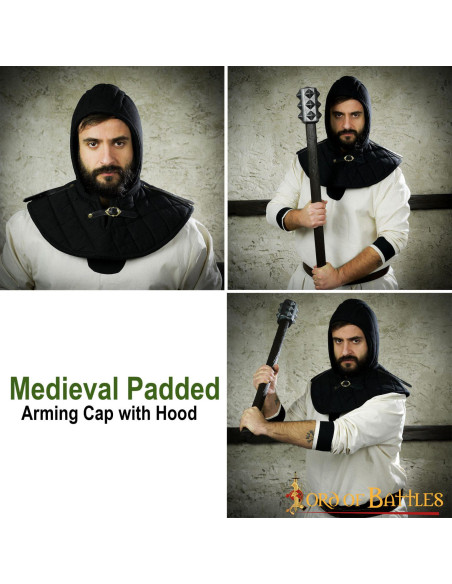 Crepe acolchoado com gorjal medieval