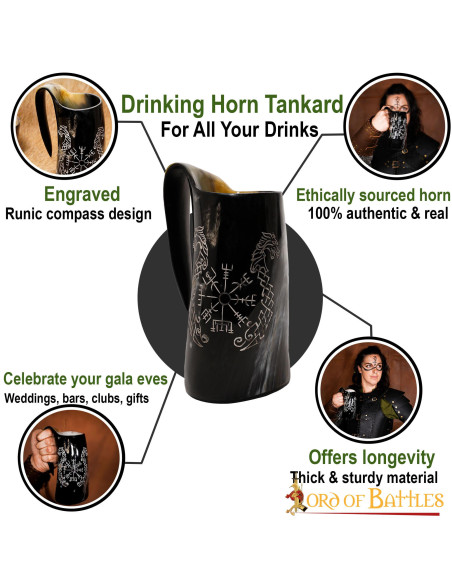 Caneca de cerveja celta Vegvísir...