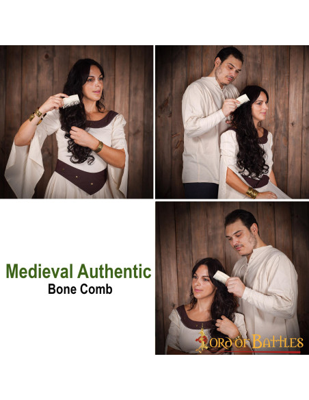 Pente de osso medieval para mulher...