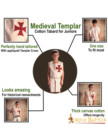 Sobretudo Medieval Crusader Infantil...