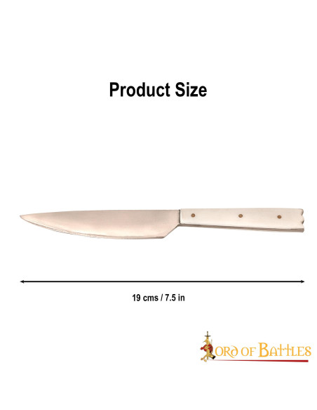 Faca medieval com cabo em osso (19 cm.)