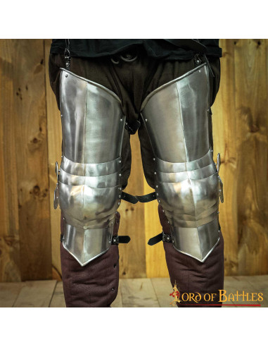 Pernas de armadura de aço medieval (51,5 cm.)