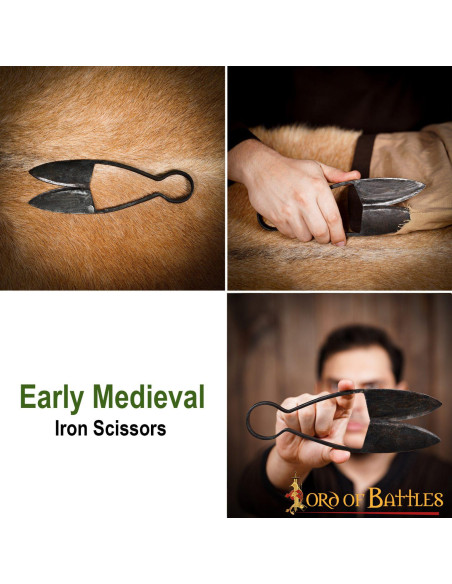 Tesoura medieval de ferro forjado à...