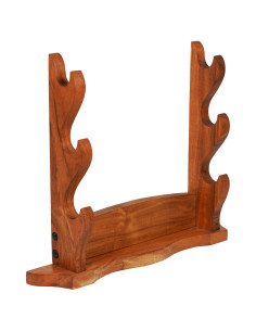 Suporte de mesa de madeira para pendurar 3 katanas