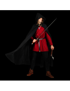 Grande Capa de Lã com Fecho de Latão - Preto 2