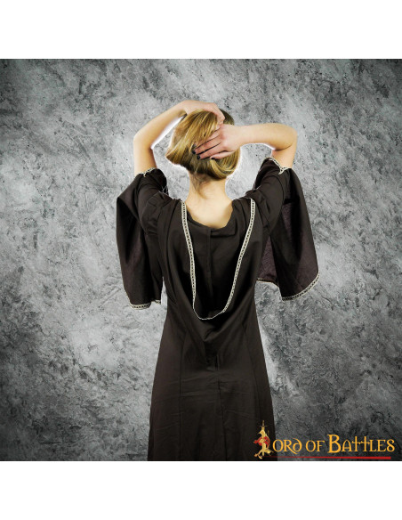 Vestido medieval mulher Morgana - Marrom