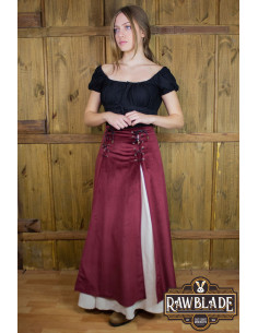 Saia medieval dupla Isabela, Deluxe - Bordeaux