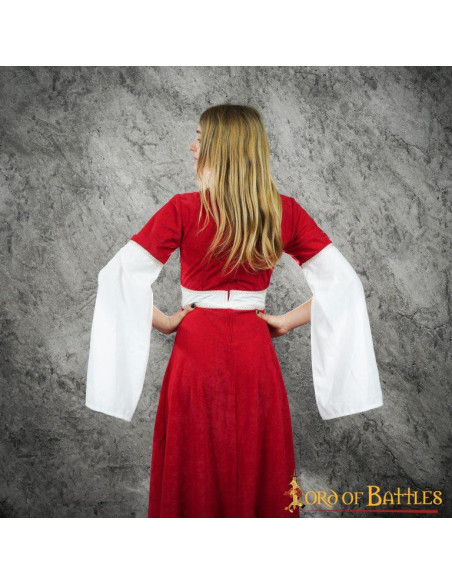 Vestido medieval Inés em camurça -...