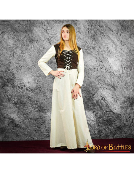 Vestido Medieval Mulher Eyra - Ecru