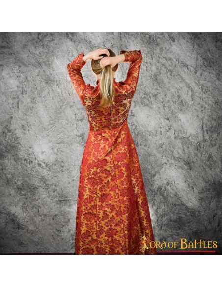 Mulher cortesã vestido medieval com...