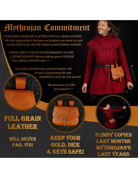 Bolsa medieval Mythrojan marrom claro...