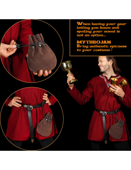 Bolsa mendigo medieval - Castanho...