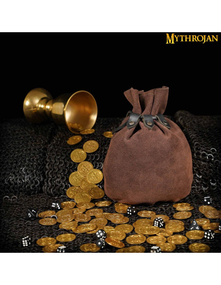 Bolsa mendigo medieval - Castanho...
