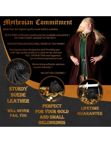 Bolsa de mendigo medieval - Preto...