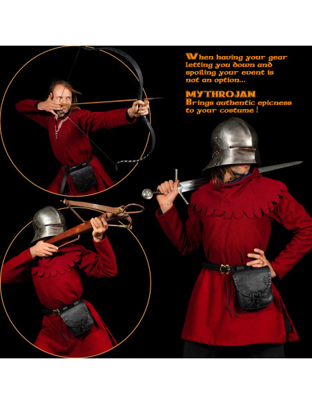 Bolsa medieval de couro com fecho...