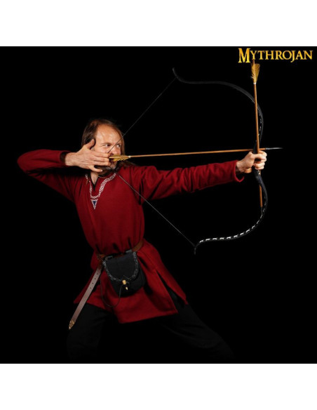 Bolsa medieval em lona e couro com...