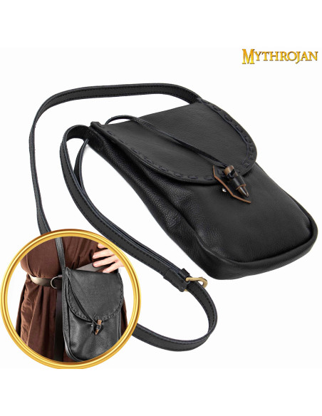 Bolsa de couro medieval, tipo alça de...