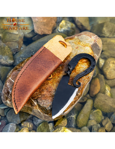 Faca medieval de ferro forjado à mão...