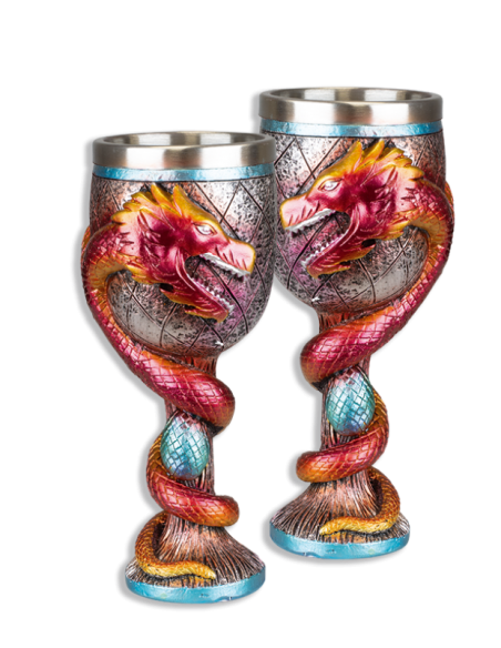 Taça de dragões medievais (18x7,6 cm.)