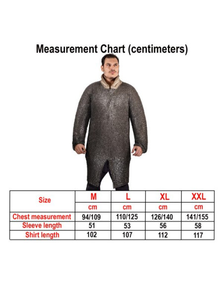 Cota de malha medieval de manga...